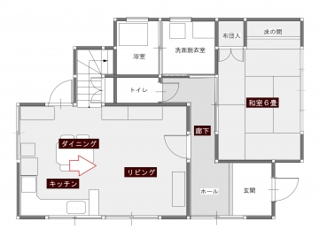 少しの変化で最大限！開放的なLDKへ！