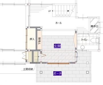 広い土間のもてなし玄関