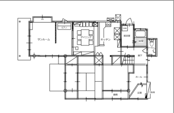 広いサンルームを取り込んでゆったりLDKへ