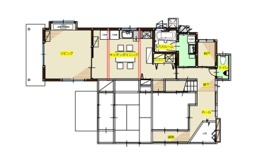 広いサンルームを取り込んでゆったりLDKへ